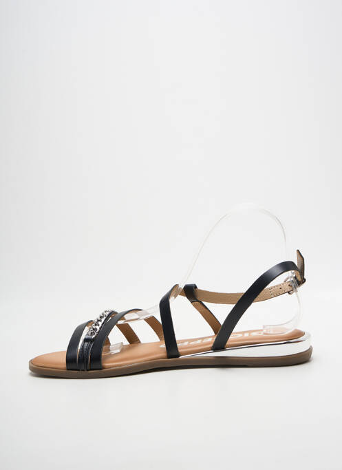 Sandale/pantofi decupați țesătură satinată toc plat până la 3 cm negru GIOSEPPO femme