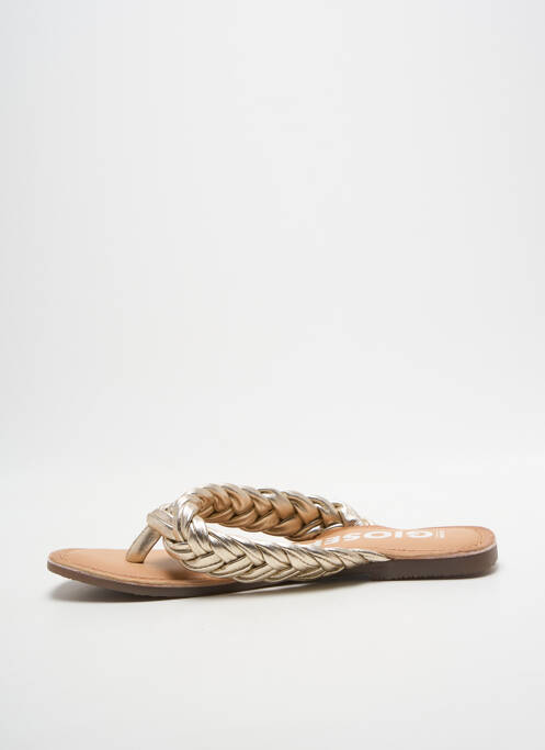 Șlapi vârf deschis toc plat până la 3 cm auriu GIOSEPPO femme