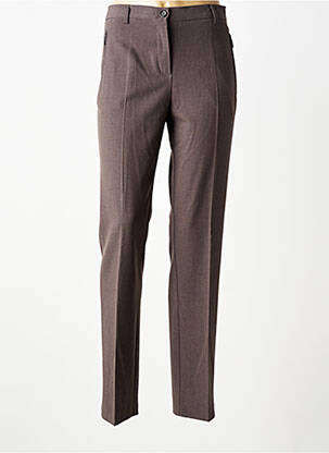 Pantalon drept închidere cu fermoar sub clapetă cu nasturi mărime normală gri BRANDTEX femme