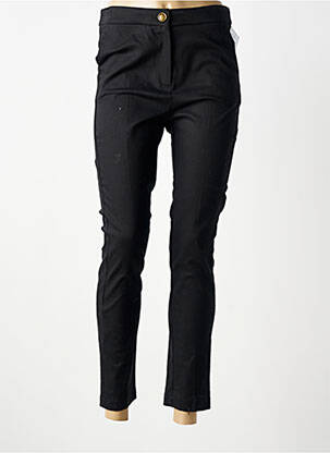 Pantalon 7/8 țesătură poplin mărime normală negru HIPPOCAMPE femeie