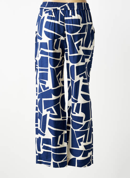 Pantalon larg țesătură poplin mărime normală albastru B.YOUNG femme