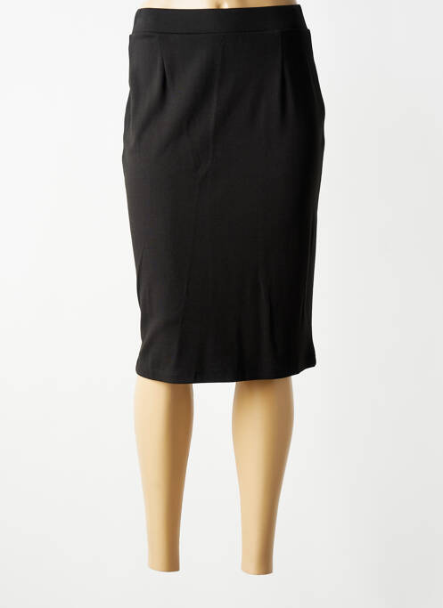 Fustă midi elasticitate negru SIGNATURE femme