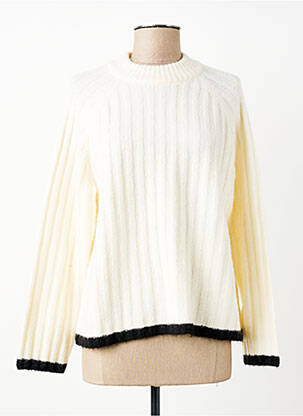 Pulover guler rotund mâneci lungi alb B.YOUNG femme