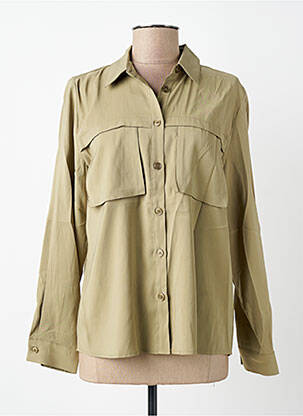 Cămașă croială dreaptă mâneci lungi verde B.YOUNG femme