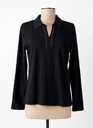 Polo mâneci lungi mâneci lungi negru SIGNATURE femme