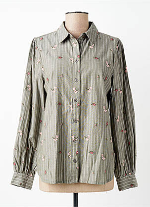 Cămașă imprimeu fantezie mâneci lungi verde B.YOUNG femme