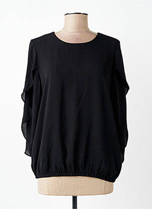 Bluză închidere cu nasturi la spate mâneci lungi negru SIGNATURE femme