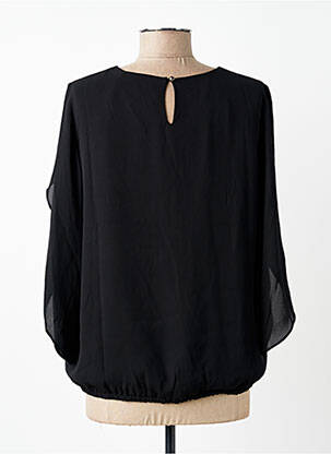 Bluză guler rotund mâneci lungi negru SIGNATURE femeie