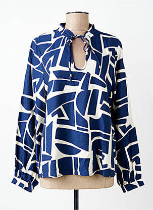 Bluză imprimeu fantezie mâneci lungi albastru B.YOUNG femme