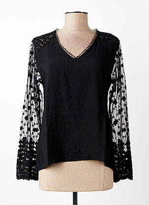 Top croială cambrată mâneci lungi negru MAELLE femme