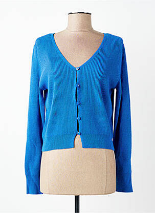 Vestă cu mâneci lungi croială cambrată albastru SURKANA femme