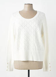 Pulover guler rotund mâneci lungi alb JULIE GUERLANDE femme