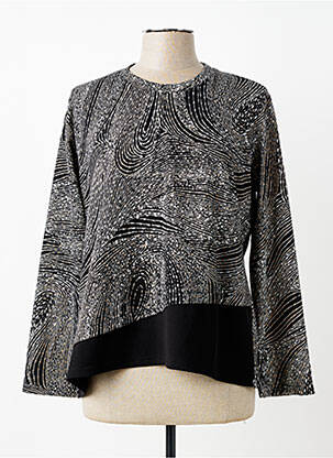 Pulover guler rotund mâneci lungi negru NYMPHA femme