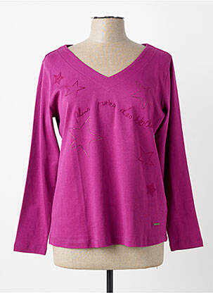 Top guler în v mâneci lungi violet AGATHE & LOUISE femme