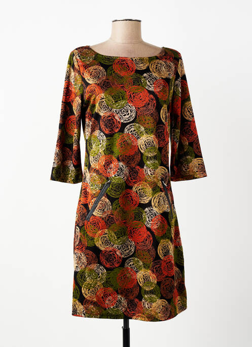 Rochie midi croială evazată mâneci 3/4 verde VEGAS femme