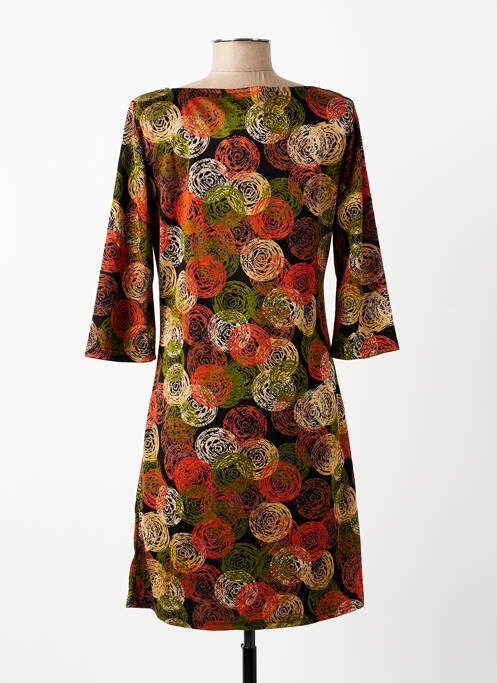 Rochie midi croială evazată mâneci 3/4 verde VEGAS femme