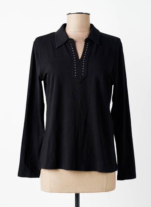 Polo mâneci lungi mâneci lungi negru SIGNATURE femme