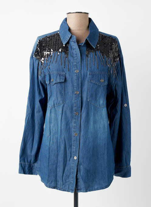 Cămașă croială dreaptă mâneci lungi albastru SOFTY femme