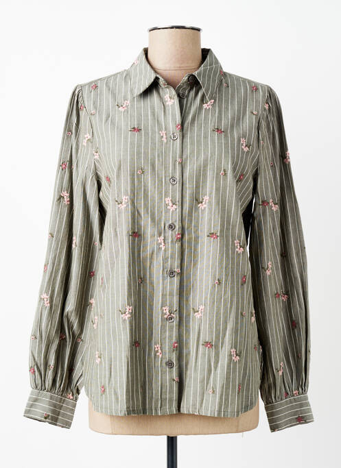 Cămașă imprimeu fantezie mâneci lungi verde B.YOUNG femme