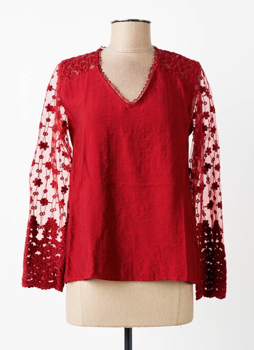 Top croială cambrată mâneci lungi roșu MAELLE femme