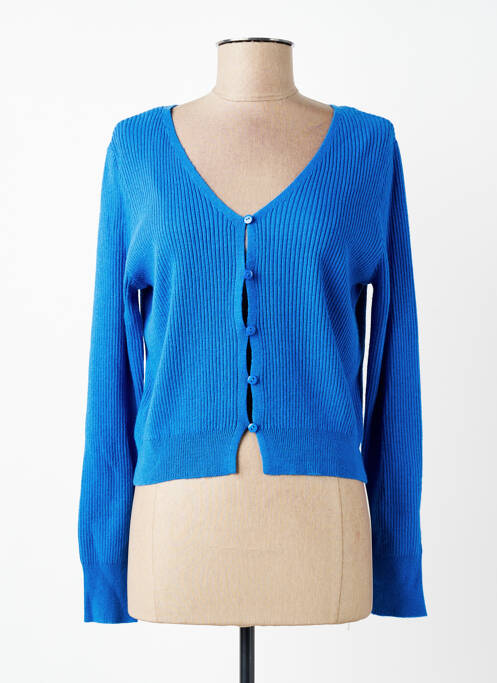 Vestă cu mâneci lungi croială cambrată albastru SURKANA femme