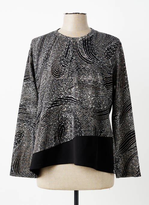 Pulover guler rotund mâneci lungi negru NYMPHA femme