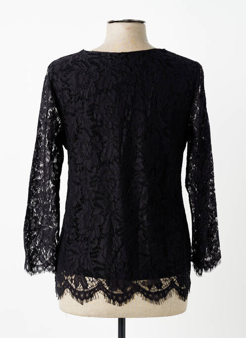 Top guler în v mâneci lungi negru ESPERANCE femme