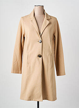 Palton lung croială dreaptă fără glugă bej AGATHE & LOUISE femme