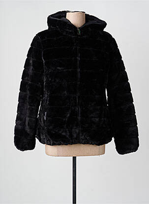 Geacă matlasată buzunare cu glugă negru SOFTY femme