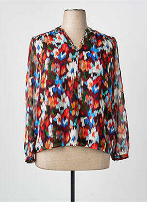 Bluză imprimeu fantezie mâneci lungi roșu JULIE GUERLANDE femme