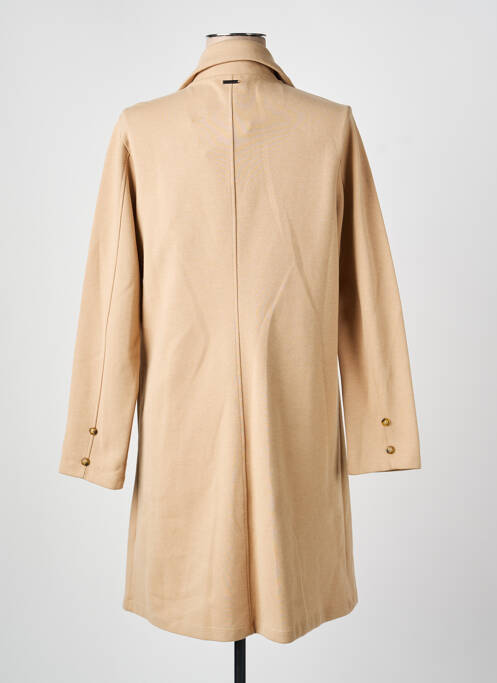 Palton lung croială dreaptă fără glugă bej AGATHE & LOUISE femme
