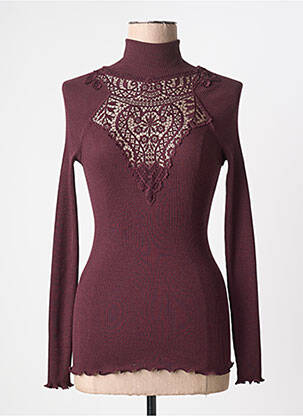 Top elasticitate mâneci lungi violet OSCALITO femeie
