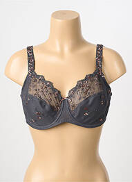 Sutien efect material satinat sutien cupe întregi cu decolteu înalt gri MEY femme