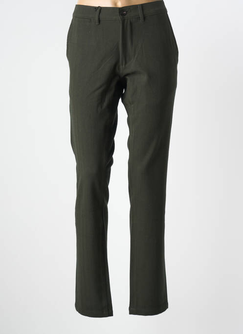 Pantalon chino închidere cu fermoar sub clapetă cu nasturi mărime normală verde TEDDY SMITH femme