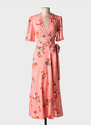 Rochie lungă mâneci scurte mâneci scurte roz JANE WOOD femeie