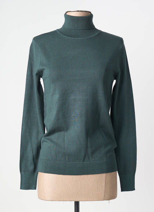 Pulover cu guler înalt elasticitate mâneci lungi verde B.YOUNG femme