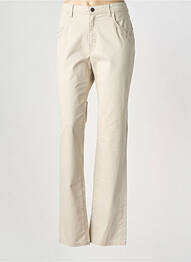 Pantalon slim țesătură poplin mărime normală bej KANOPE femme