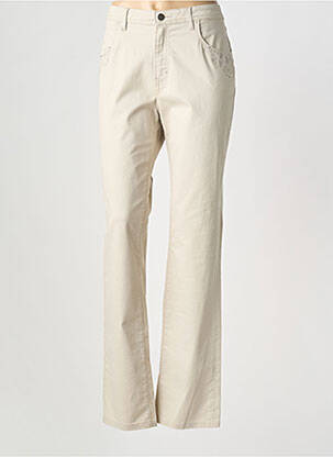 Pantalon slim țesătură poplin mărime normală bej KANOPE femme