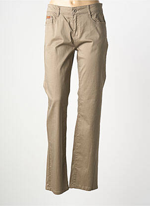 Pantalon slim țesătură poplin mărime normală maro SWALLOW femme