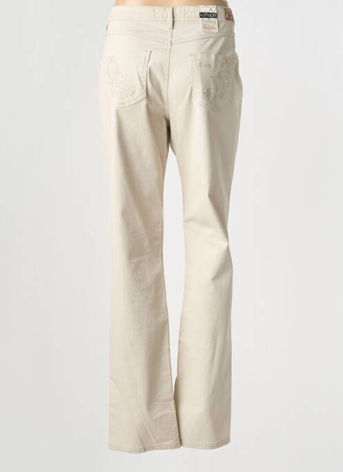 Pantalon slim țesătură poplin mărime normală bej KANOPE femme