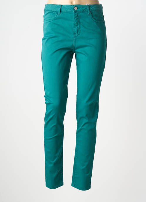 Pantalon slim țesătură poplin mărime normală verde KANOPE femme