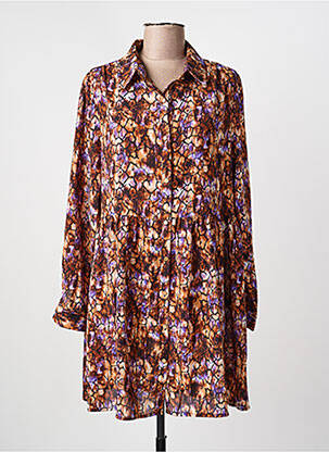 Rochie scurtă croială fluidă mâneci lungi maro SARAH JOHN femeie