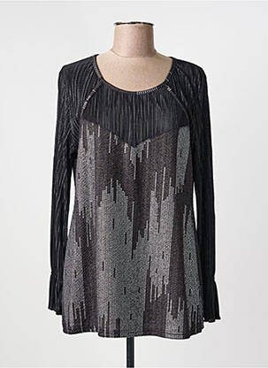 Top elasticitate mâneci lungi negru HALOGENE femme