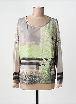 Top elasticitate mâneci lungi maro EGO femme