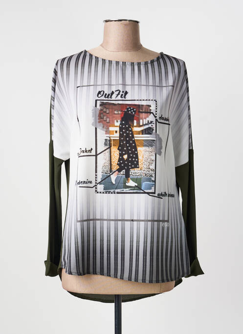 Top imprimeu fantezie mâneci lungi verde EGO femme