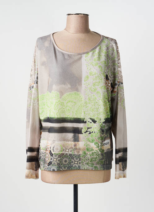 Top elasticitate mâneci lungi maro EGO femme