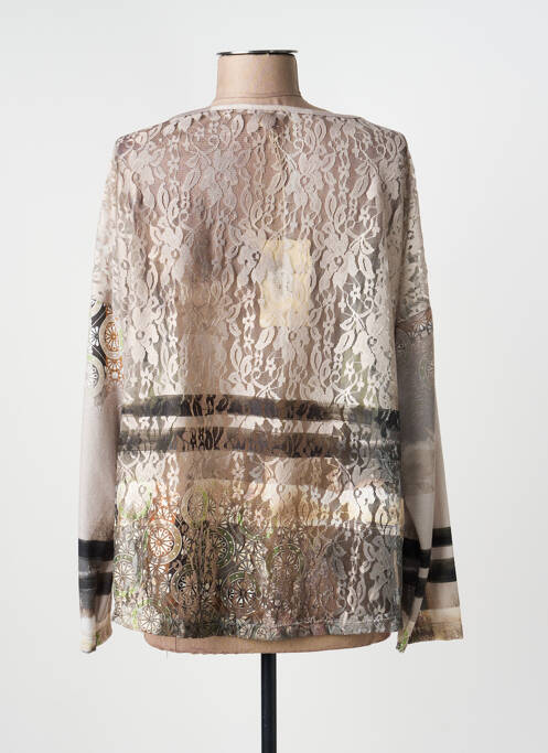 Top elasticitate mâneci lungi maro EGO femme