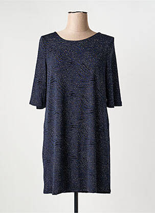 Rochie scurtă mâneci 3/4 mâneci 3/4 albastru HALOGENE femeie
