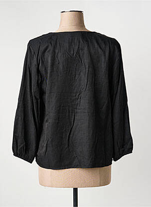 Bluză țesătură poplin mâneci lungi negru KAFFE femeie