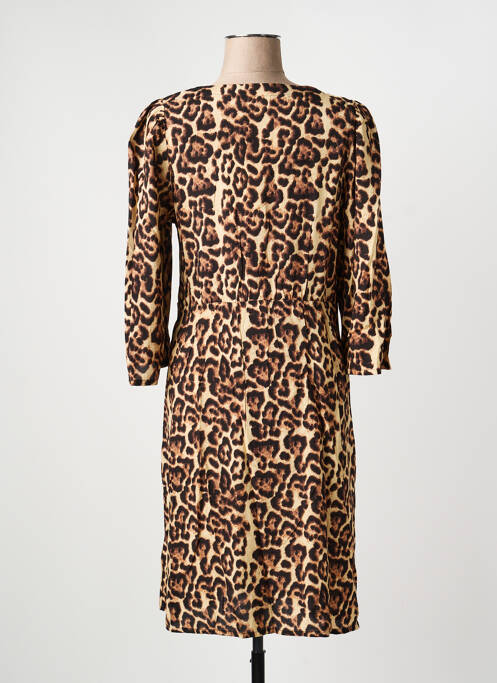 Rochie midi țesătură crep bretele subțiri maro KAFFE femme